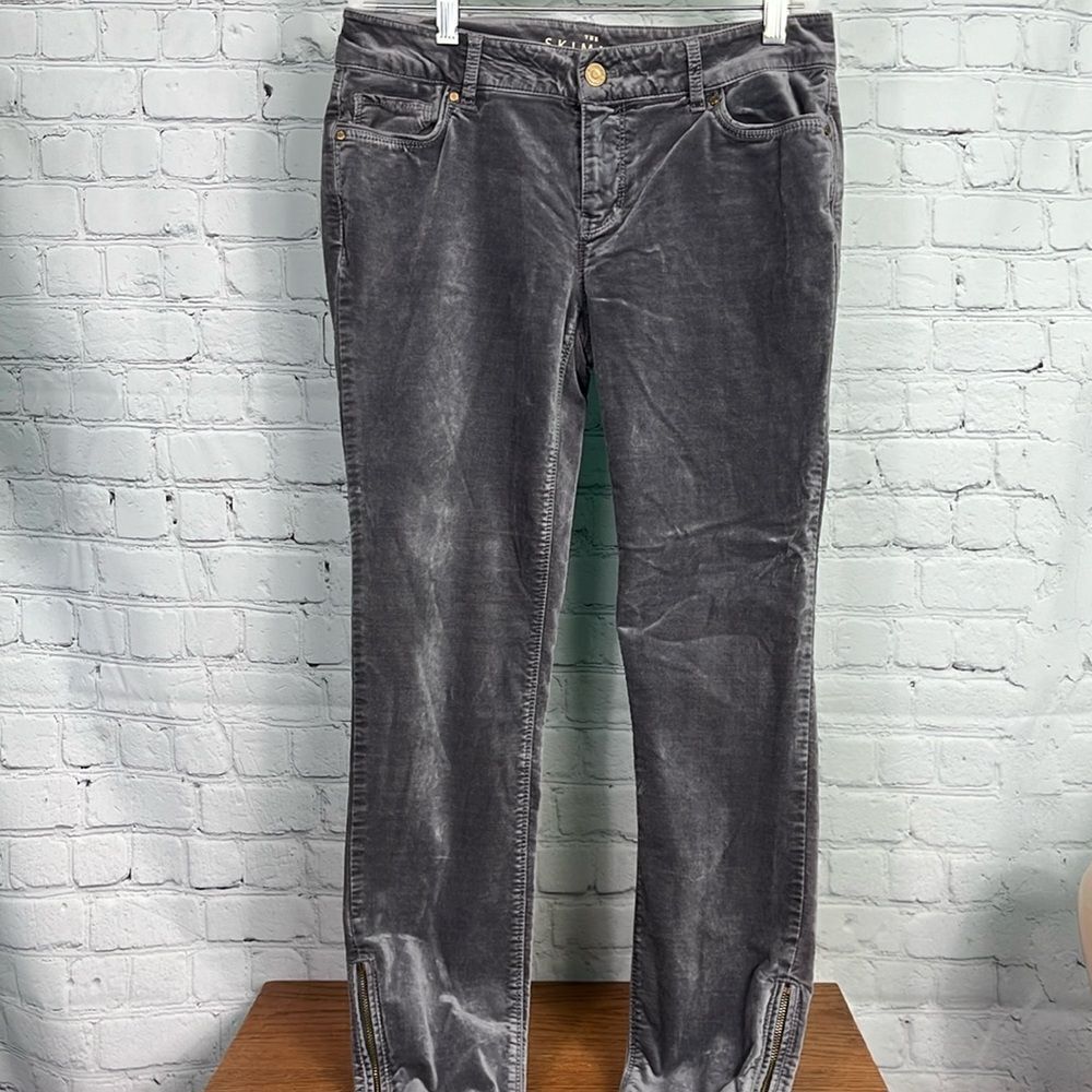 WHBM Velvet Skimmer Jeans sz 2 ankle zip